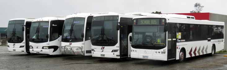 Latrobe Volvo B7R Volgren Endura 114, 115, B12B NCBC Protege 134, B8R Coach Concepts 131 & Mercedes O500LE CR228L 67